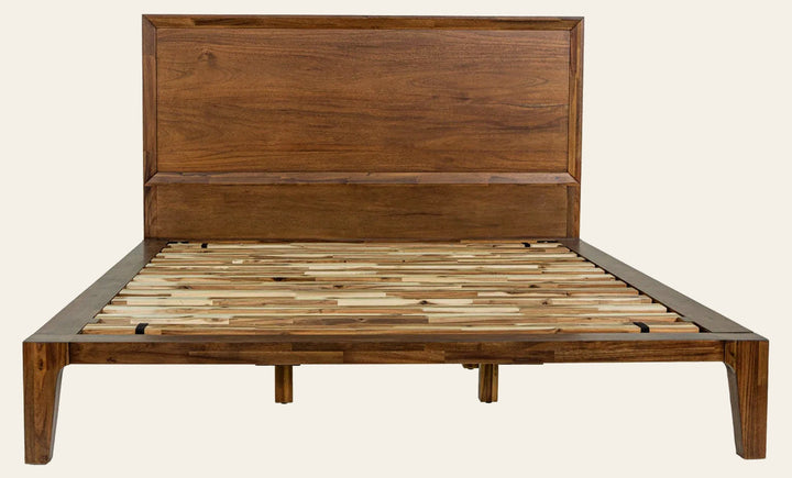 Allure Queen Bed Frame in Walnut - queen acacia bed frame by LH Imports - Whats New Furniture Portland OR