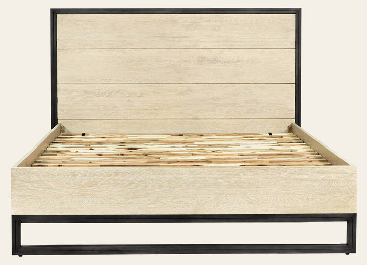 Starlight King Bed Frame in White Washed - king white washed oak bed frame by LH Imports - Whats New Furniture Portland OR
