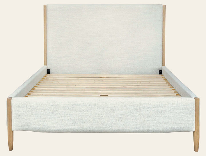 Kamelia King Bed Frame in Sand - upholstered king bed frame by LH Imports - Whats New Furniture Portland OR