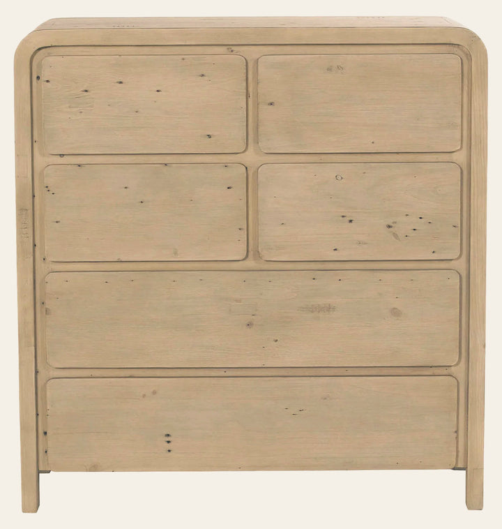 Opera 6 Drawer Chest in Brown - reclaimed pine chest by LH Imports - Whats New Furniture Portland OR