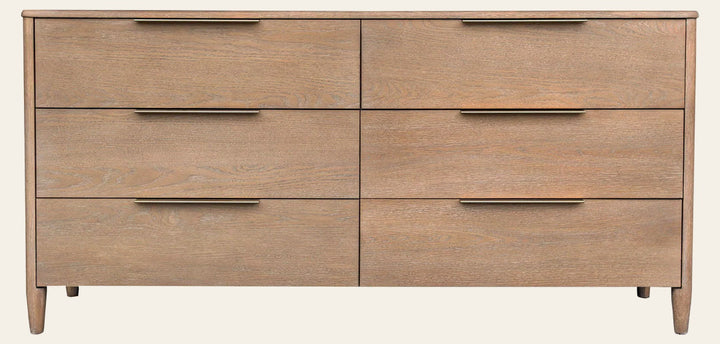 Kamelia 6 Drawer Dresser in Sand Oak - oak dresser by LH Imports - Whats New Furniture Portland OR