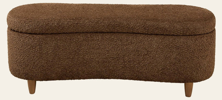 Bailey Storage Bench in chocolate - boucle storage bench by Olliix - Whats New Furniture Portland OR