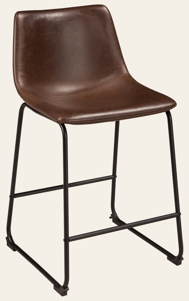 Centiar Barstool in brown - mid-century bucket-seat barstool by Ashley - Whats New Furniture Portland OR