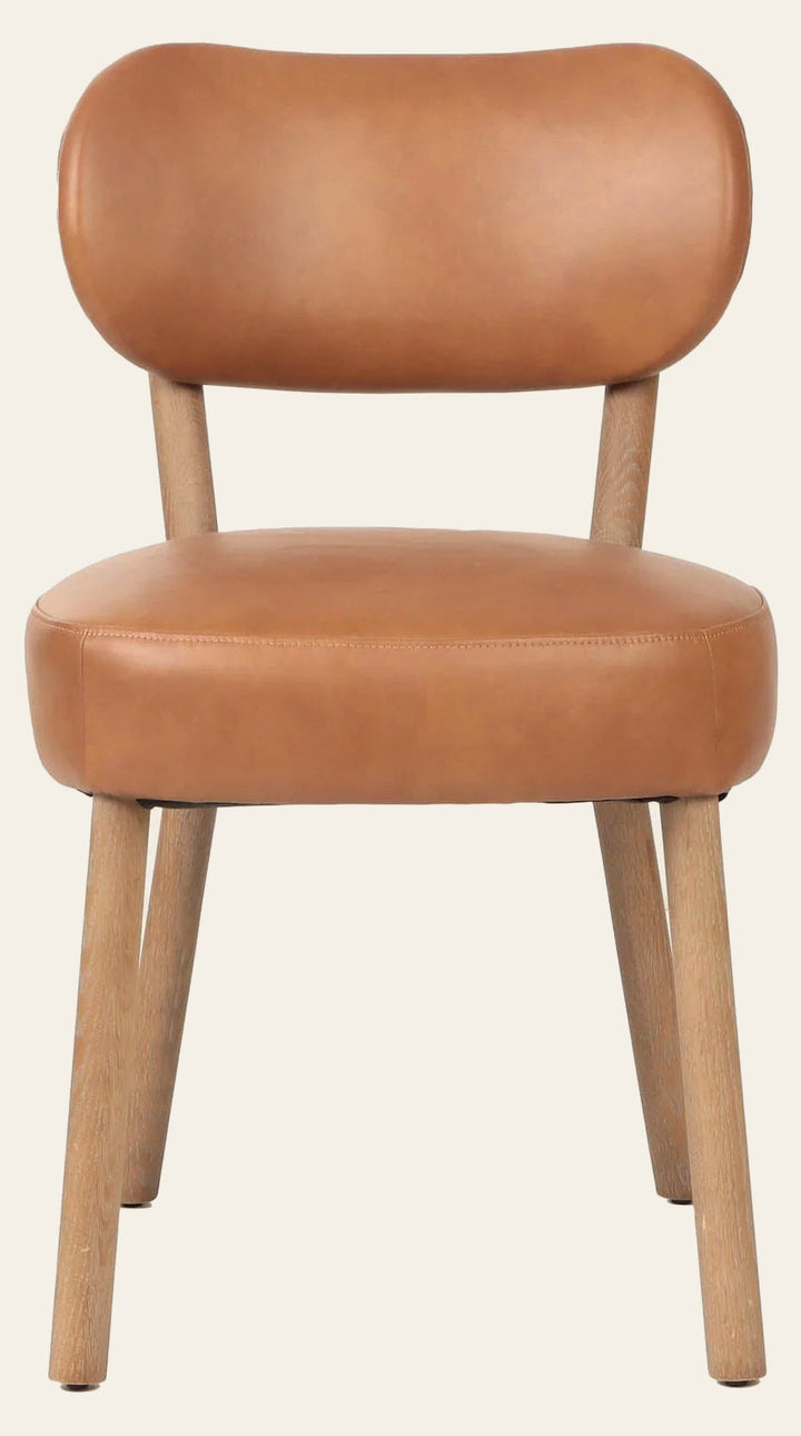 Jesse Leather Dining Chair in Brown Leather - leather dining chair by LH Imports - Whats New Furniture Portland OR