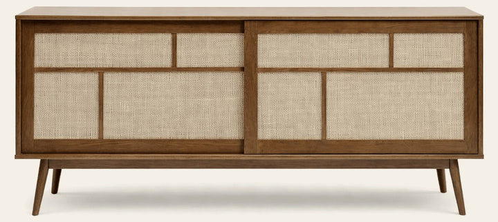 Barrali Sideboard in smoked oak - smoked oak rattan sideboard - Whats New Furniture Portland OR