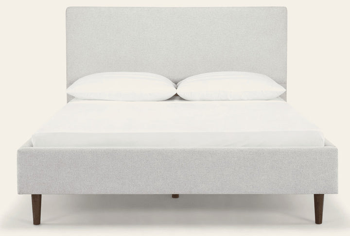 Lombard Queen Bed Frame in Agnes Beige - upholstered queen bed private label - Whats New Furniture Portland OR