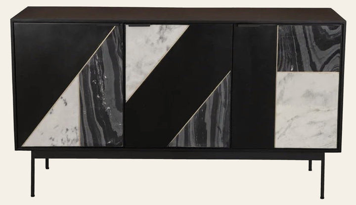 Hexa Black Fossil Sideboard in Black Fossil - black fossil sideboard by LH Imports - Whats New Furniture Portland OR