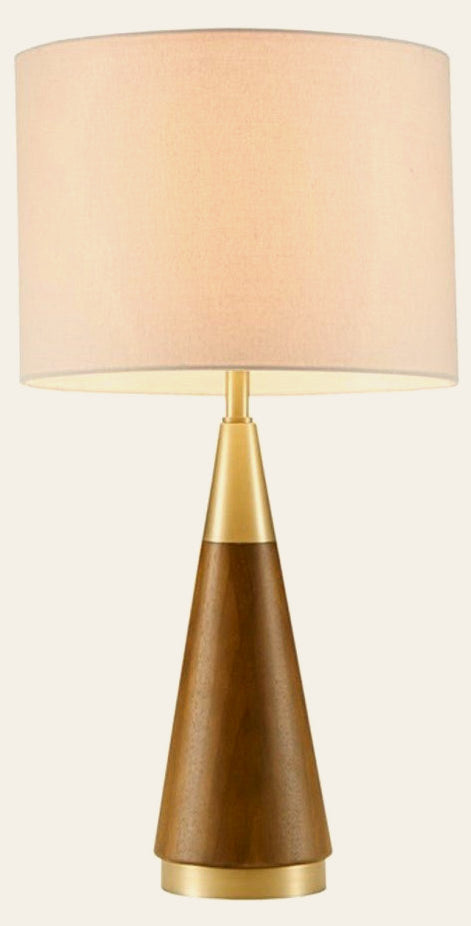 Chrislie Triangular Table Lamp in pecan - mid-century table lamp by Olliix - Whats New Furniture Portland OR