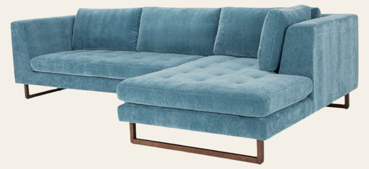 The Hawthorne Sectional in Moss Turquoise - right-facing sectional sofa private label - Whats New Furniture Portland OR
