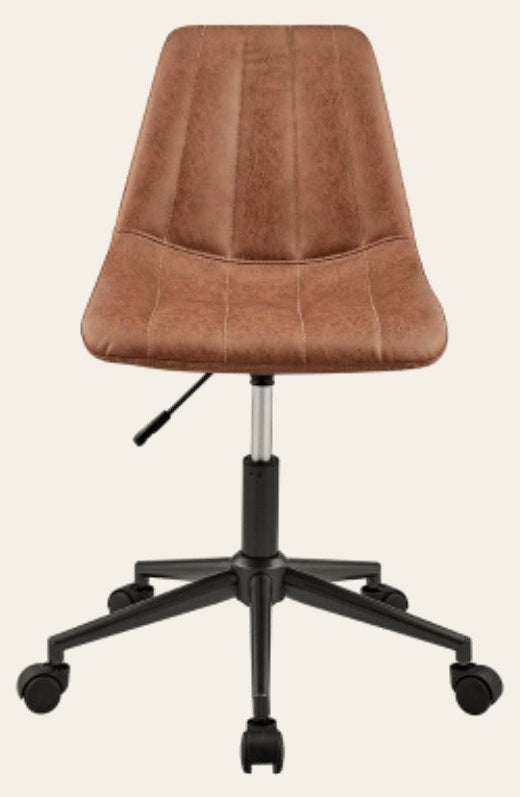 Robert KD Faux Leather Swivel Office Chair in Umber Brown - swivel office chair by NPD - Whats New Furniture Portland OR