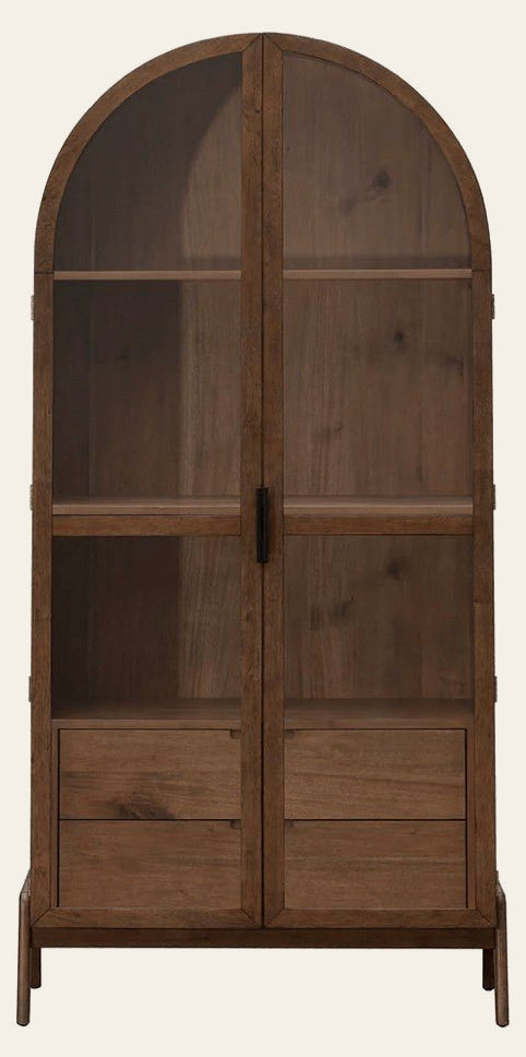 Remix Display Cabinet in Brown - arched display cabinet by LH Imports - Whats New Furniture Portland OR