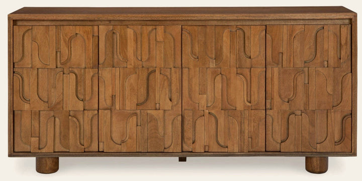 Gadburg Sideboard in Honey Brown - honey brown sideboard by Ashley - Whats New Furniture Portland OR
