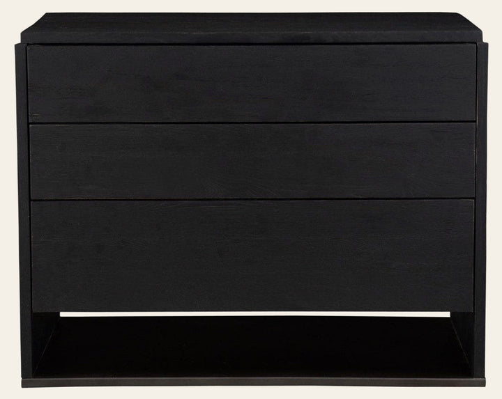 Quinton 3 Drawer Nightstand in Black - black three drawer nightstand by Moe's - Whats New Furniture Portland OR