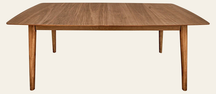 Sedona Expandable Dining Table in Walnut front view - mid-century dining table - Whats New Furniture Portland OR