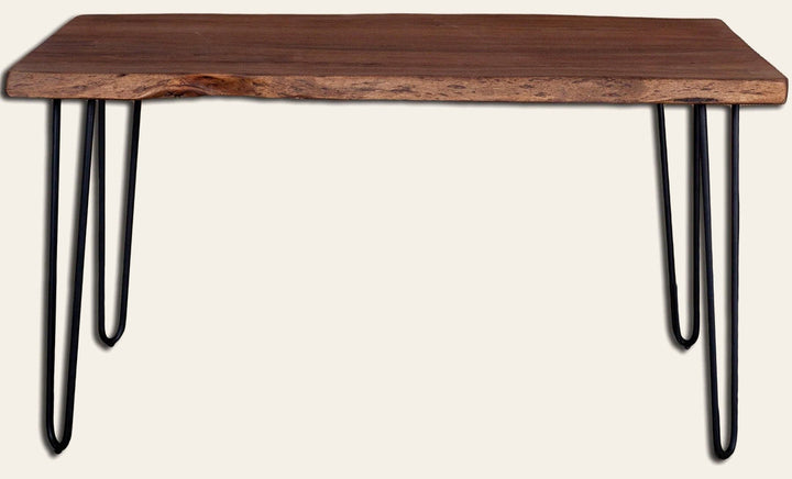 Organic Live Edge Dining Table in Brown Acrylic Matte - live edge acacia dining table - Whats New Furniture Portland OR