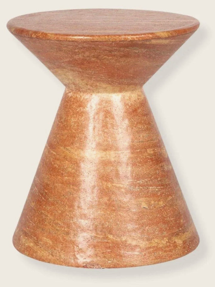 Rumi Side Table in Terracotta Travertine - studio - LH Imports - Whats New Furniture Portland OR