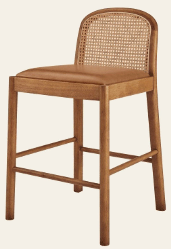 Donna KD Faux Leather Rattan Counter Stool in Borneo Chocolate - faux leather rattan - Whats New Furniture Portland OR