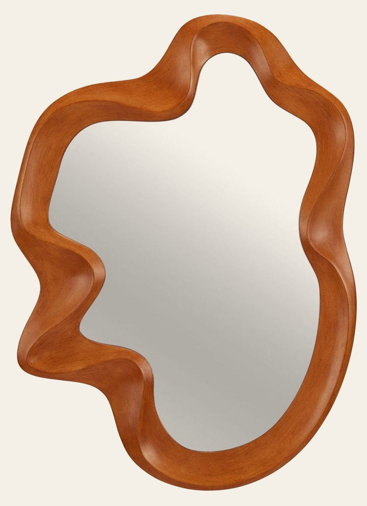 Foz Mirror in Brown - organic wood mirror by Zuo - Whats New Furniture Portland OR