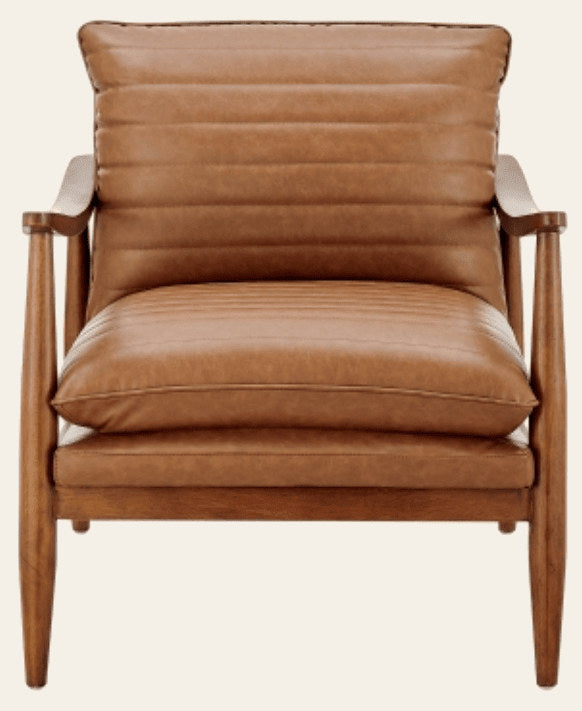 Edmond Faux Leather Accent Arm Chair in Vintage Cider - faux leather accent chair by NPD - Whats New Furniture Portland OR