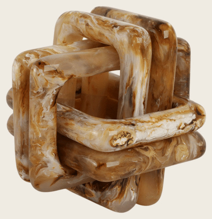 6" Marbled Resin Knot, Tan - What's New Furniture - Portland, Oregon