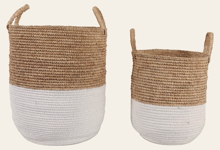 Navine Sisal Woven Baskets front view - Whats New Furniture Portland OR