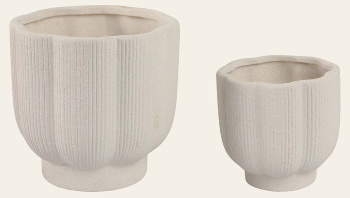 Scallop Shaped Planters front view - Whats New Furniture Portland OR