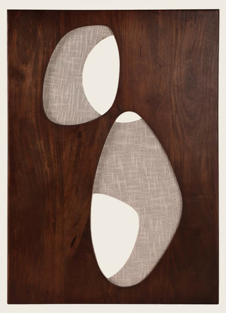 Reidpark wood and fabric mixed-media wall art by Sagebrook Home front view