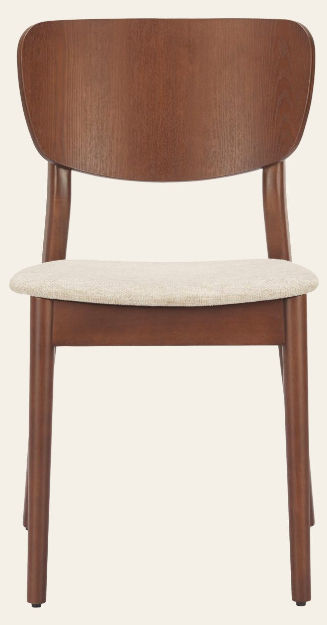 Kellua Dining Chair in Beige Walnut - upholstered dining chair by Zuo - Whats New Furniture Portland OR