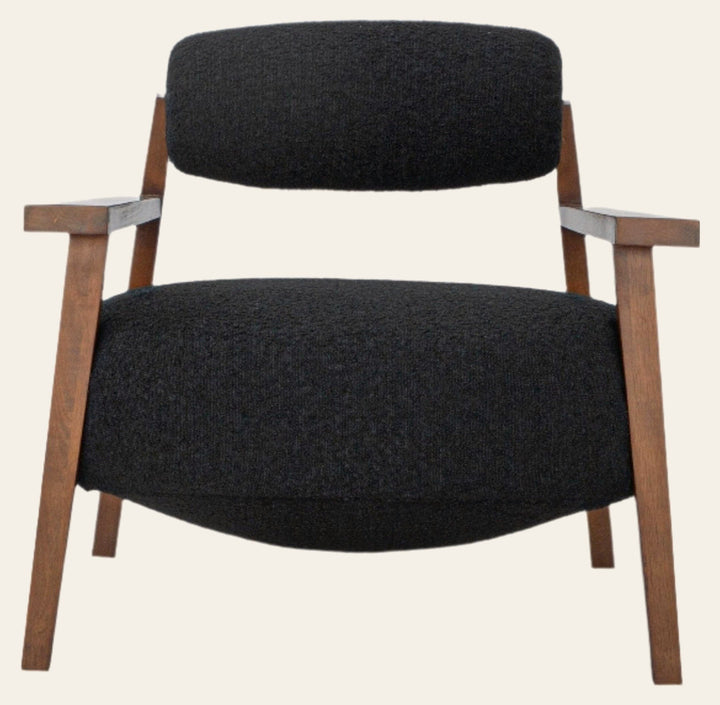 Mt. Hood Accent Chair in Altro Black - sculptural mid-century accent chair private label - Whats New Furniture Portland OR