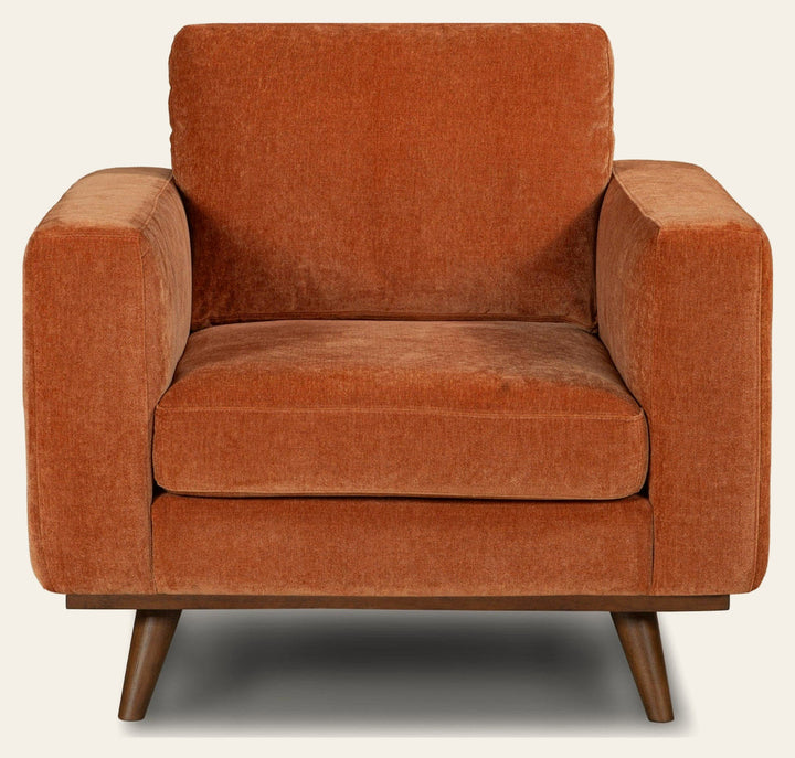 Glenwood Accent Chair in Moss Olive Green - mid-century velvet lounge chair private label - Whats New Furniture Portland OR