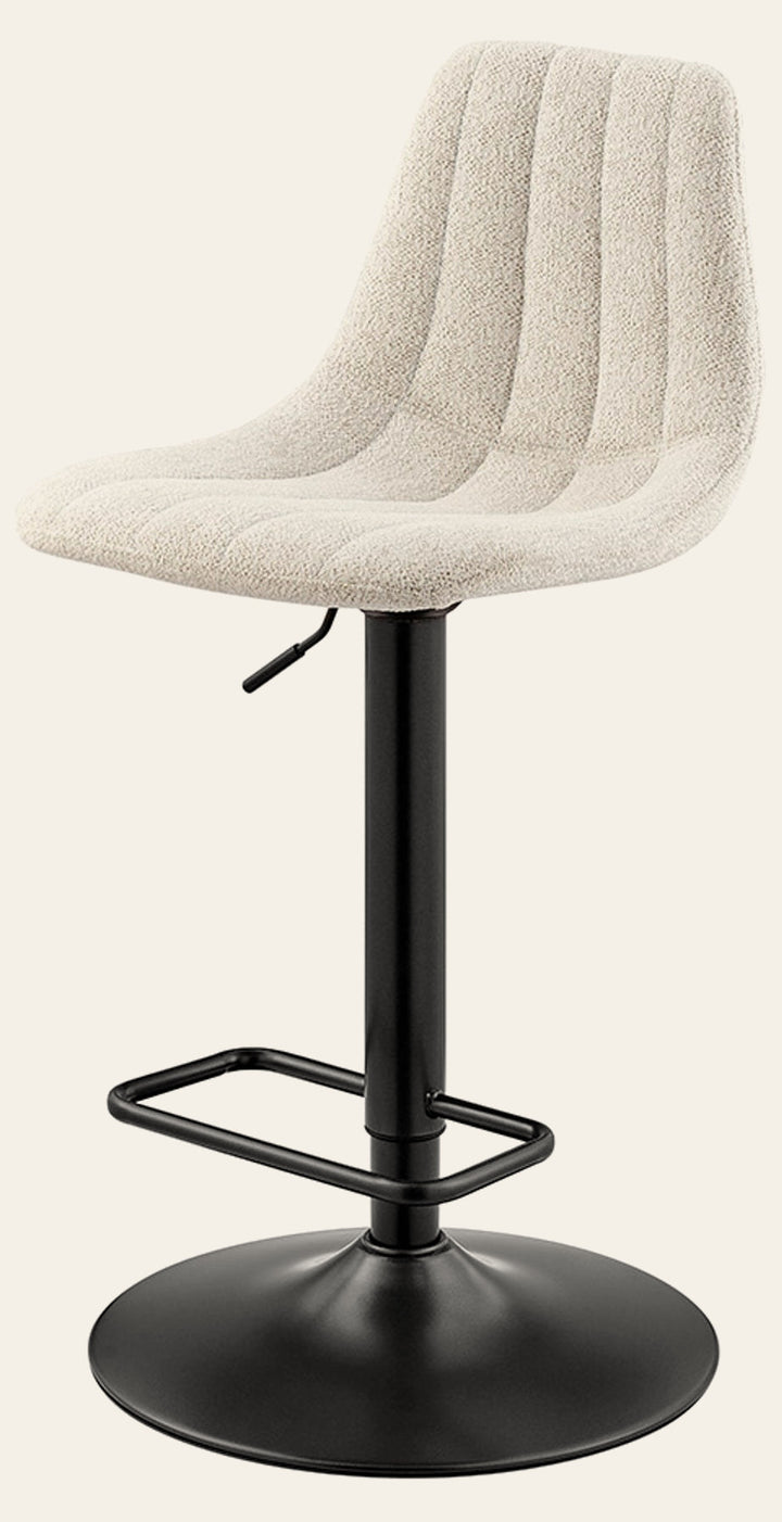 Robert KD Boucle Gaslift Swivel Bar Stool in Posh Ivory - boucle swivel bar stool by NPD - Whats New Furniture Portland OR