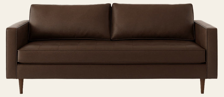 Clubhouse Vegan Leather Apartment Sofa in Walnut - Oregon-made apartment sofa by Stanton - Whats New Furniture Portland OR