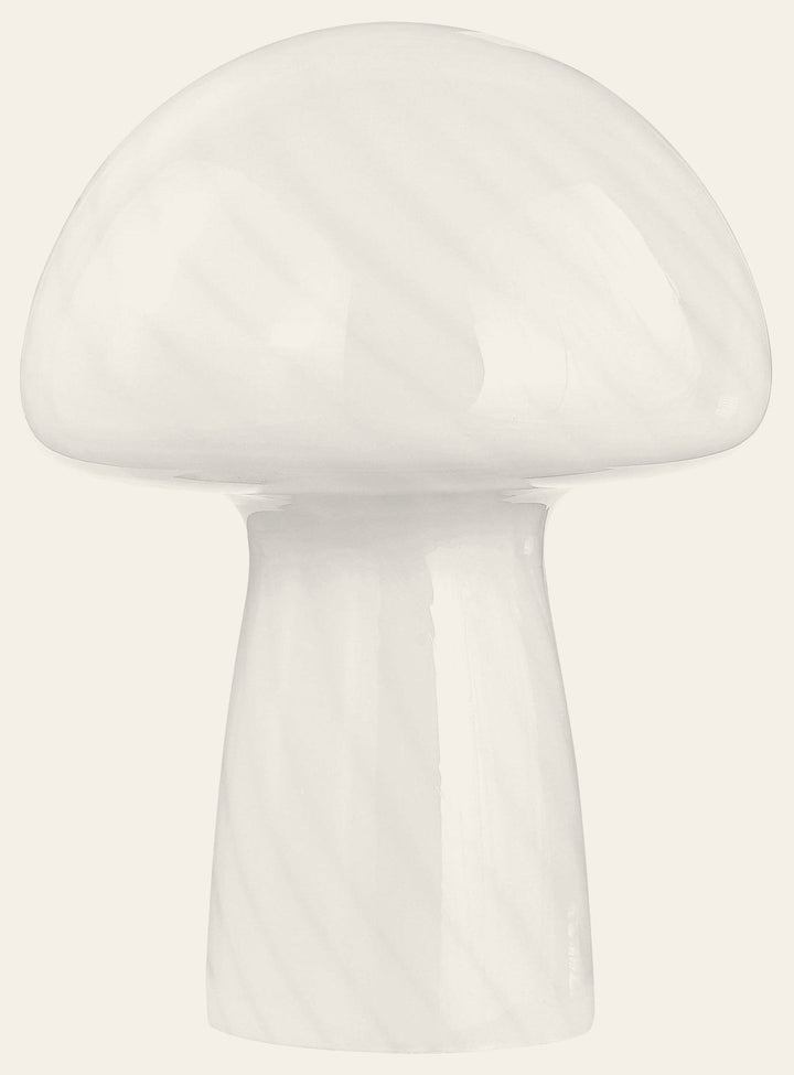 Kanaby Mushroom Glass Table lamp in White - white mushroom glass table lamp by Coaster - Whats New Furniture Portland OR
