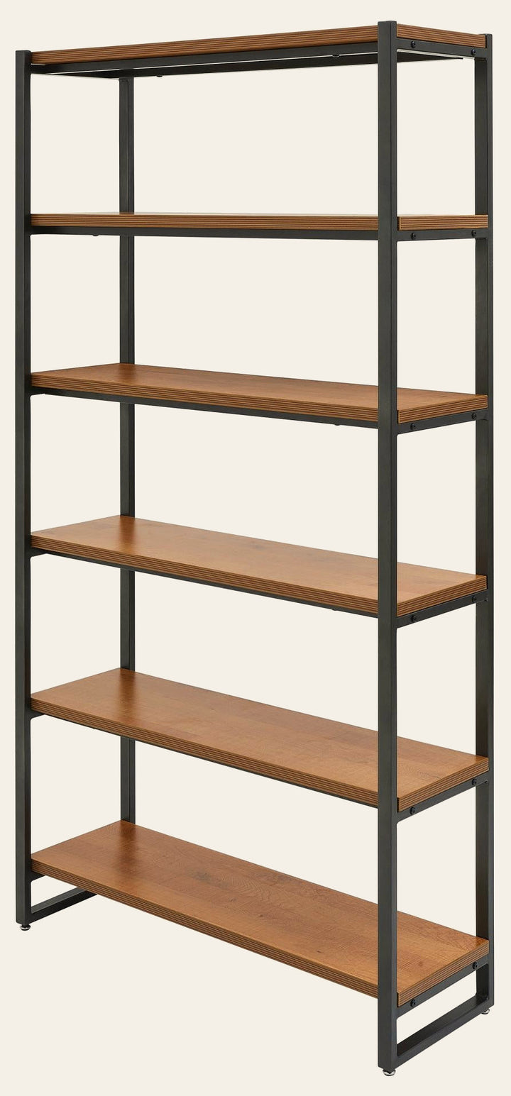Anderson KD 6 Tier Bookcase in Gliese Brown - industrial 6-tier bookcase by NPD - Whats New Furniture Portland OR