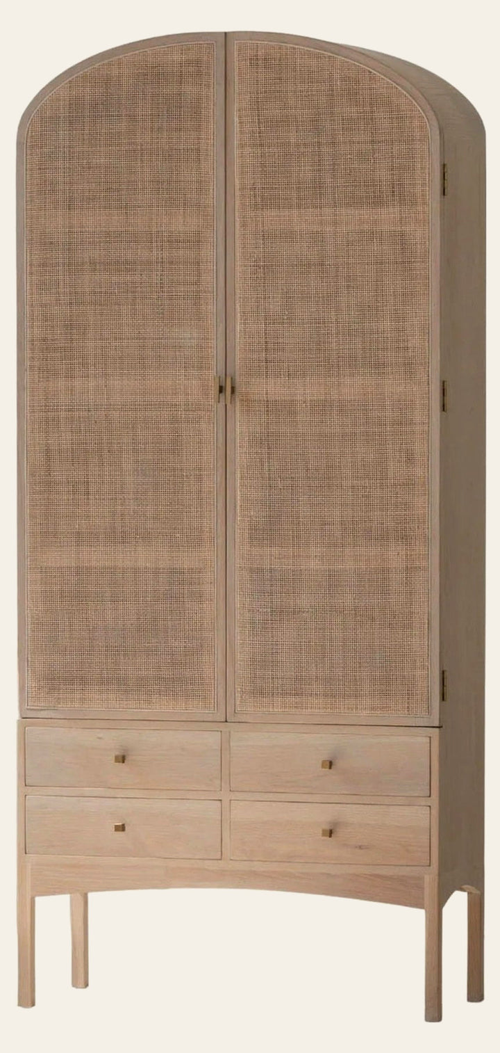 Arco Tall Cabinet in Natural - rattan door tall cabinet by LH Imports - Whats New Furniture Portland OR