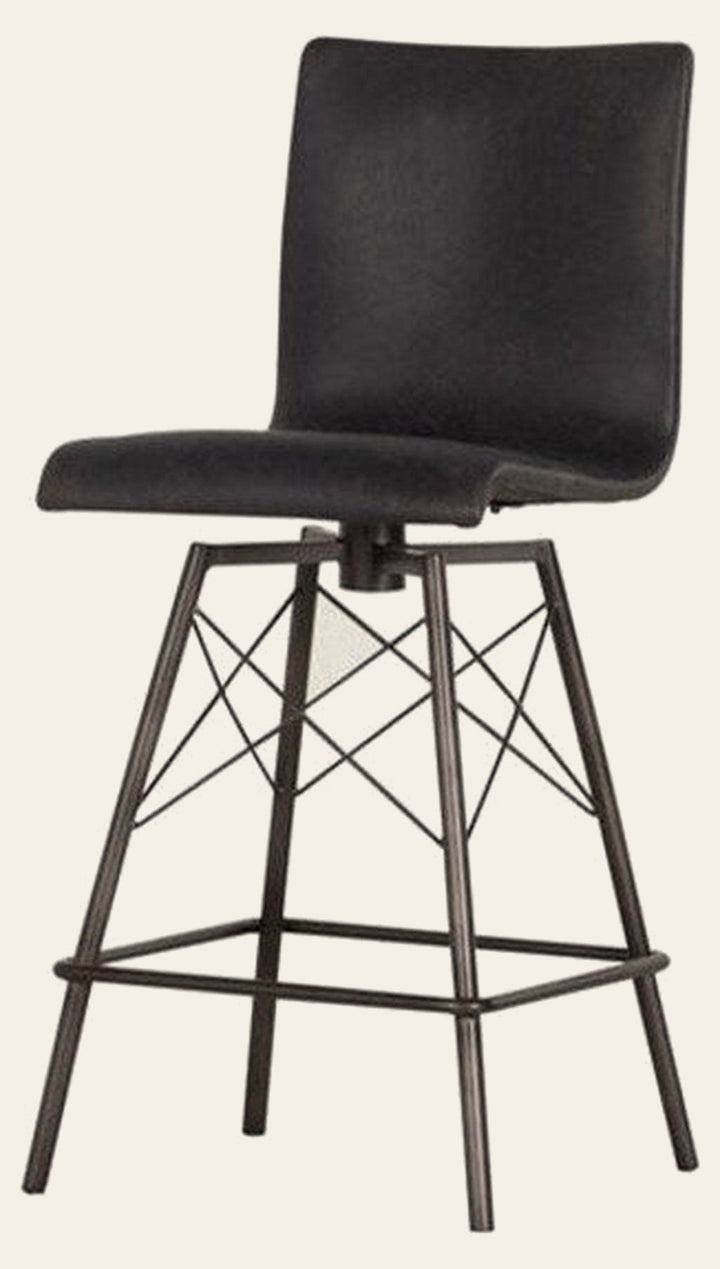 Diaw Bar Stool in Rialto Ebony - Rialto Ebony bar stool by Four Hands - Whats New Furniture Portland OR