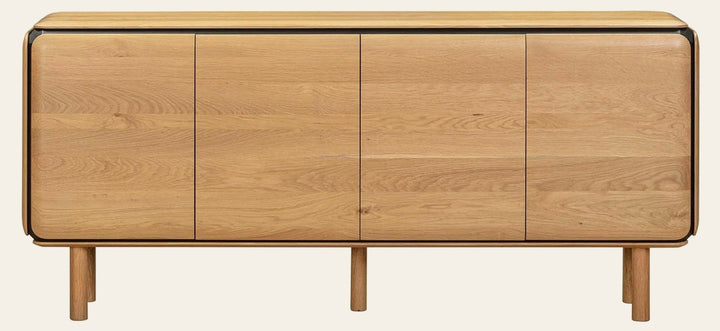 Distillery 4 Door Sideboard in Natural Black - oak four door sideboard by LH Imports - Whats New Furniture Portland OR