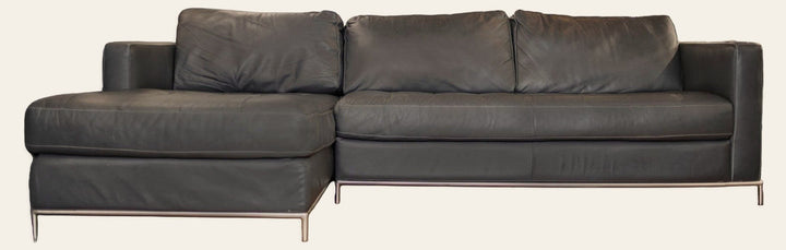 NATUZZI Leather Sofa Chaise - Whats New Furniture - Portland, Oregon