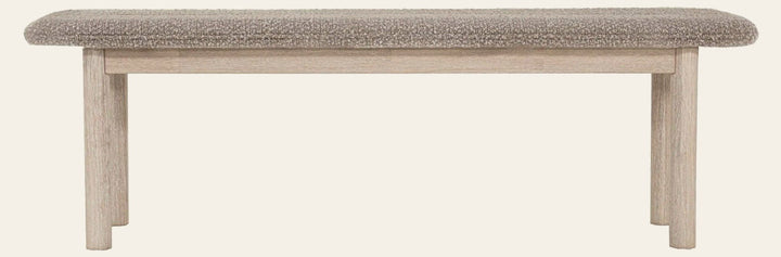 Oasis Bench in Oatmeal Natural White Washed - upholstered acacia bench by LH Imports - Whats New Furniture Portland OR