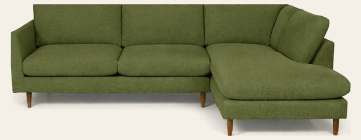 Oasis Open Chaise Sectional in Vintage Moss front angle - Oregon-made by Stanton - Whats New Furniture Portland OR