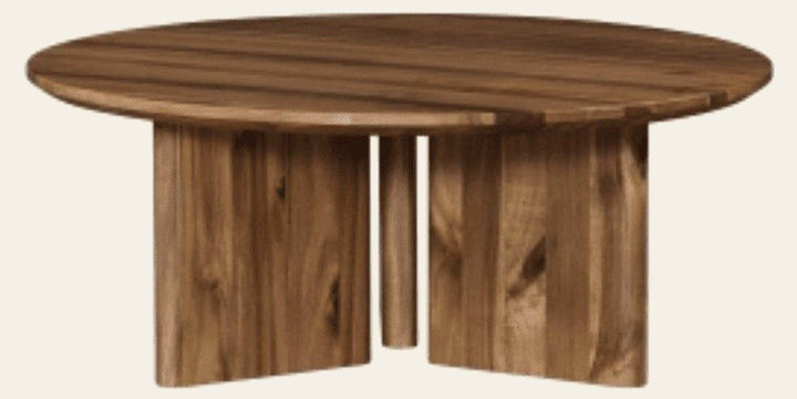 Petrilio KD Round Coffee Table in Hazelnut Brown - round coffee table - Whats New Furniture Portland OR