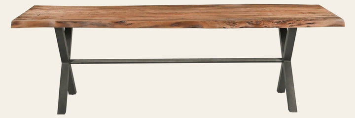 Restore Live Edge Dining Table in natural 98.5-inch front view - live edge dining table - Whats New Furniture Portland OR