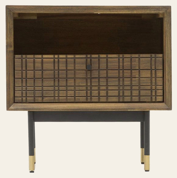 Ridge Nightstand in Solid Acacia - acacia nightstand by LH Imports - Whats New Furniture Portland OR
