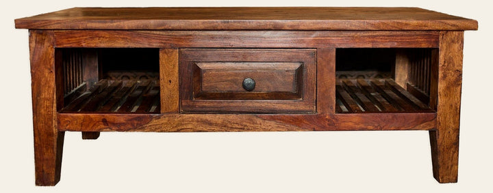 Rustic Wood Coffee Table with Drawer - Whats New Furniture - Portland, Oregon