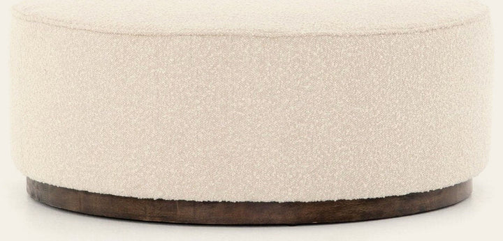 Sinclair Large Round Ottoman in Cream Boucle - round ottoman by Four Hands - Whats New Furniture Portland OR