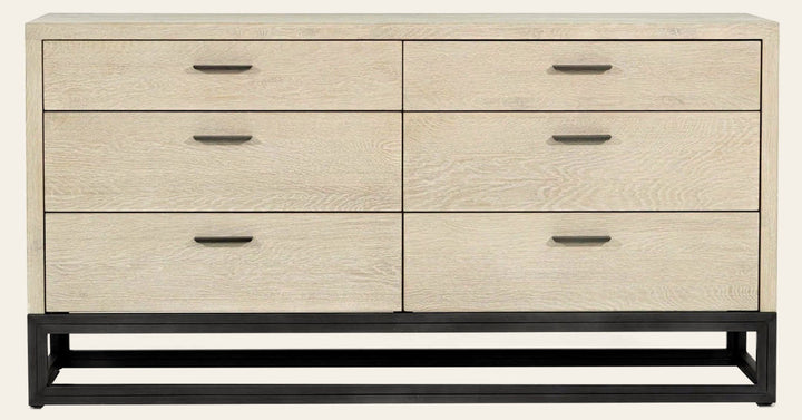 Starlight 6 Drawer Dresser in White Washed Oak - six drawer dresser by LH Imports - Whats New Furniture Portland OR