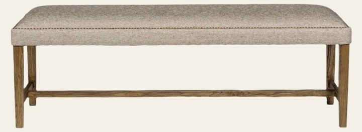 Weston Bench in Diamond Pepper - upholstered bench by Alder & Tweed - Whats New Furniture Portland OR