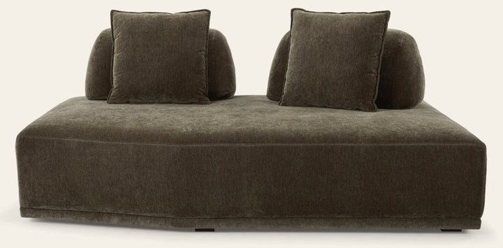 Garden Ottoman in moss olive green — front view — What's New Furniture Portland