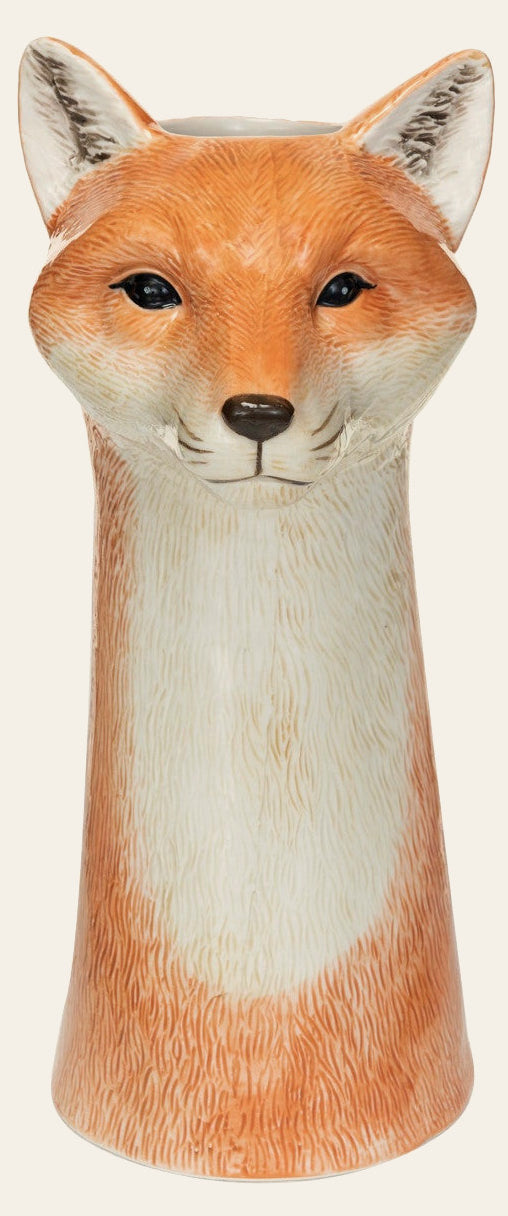 Hand - Painted Stoneware Fox Vase - What's New Furniture - Portland, Oregon