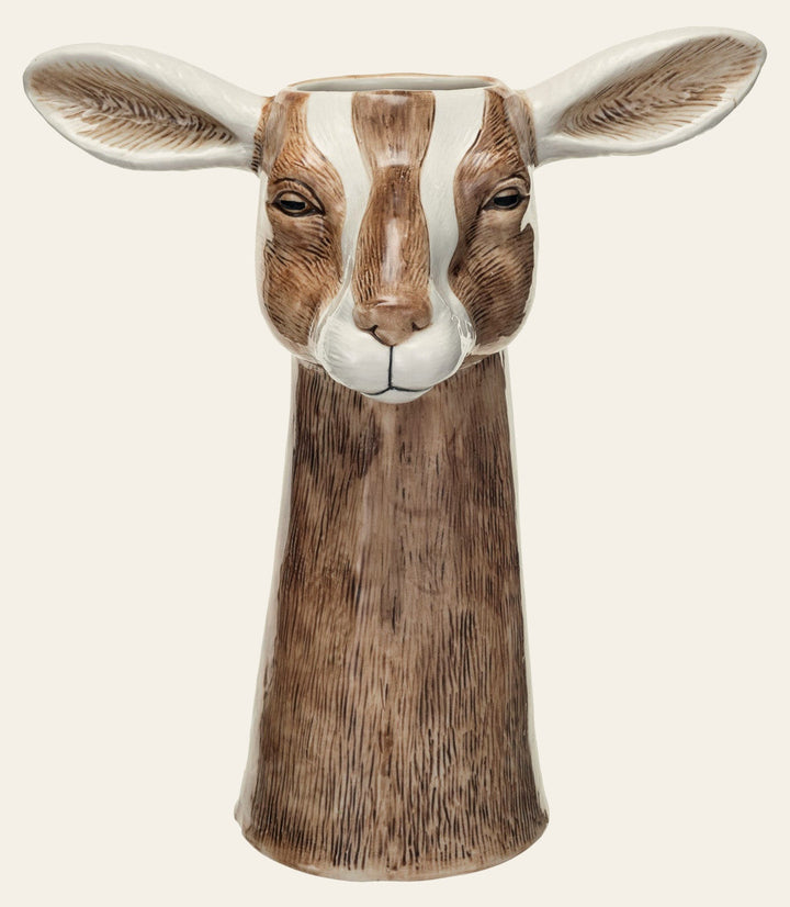 Hand - Painted Stoneware Goat Vase - What's New Furniture - Portland, Oregon
